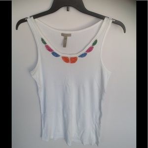Old Navy Bead Accent Tank Top - White - 1X